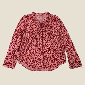 Victoria’s Secret Heart Print Long Sleeve Top M